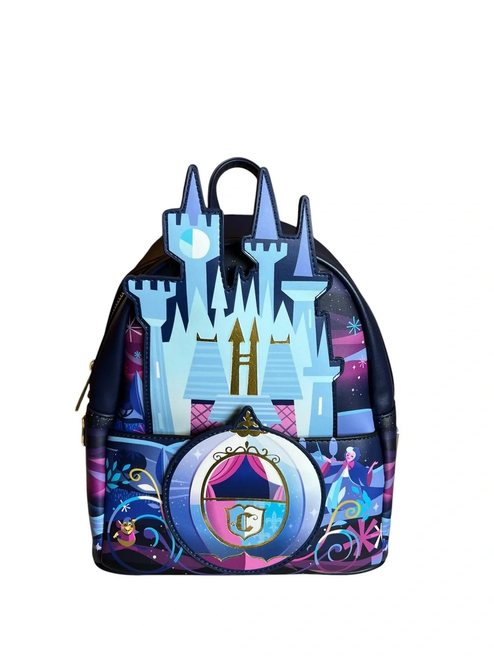 Loungefly Disney Cinderella Castle Series Carriage Mini Backpack - EUC